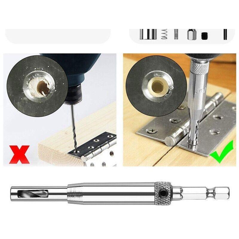 Tool Blades: 4X Self-Centering Drill Bits Hex Shank Pilot Door Drawer Hinge Hole Screw Guide