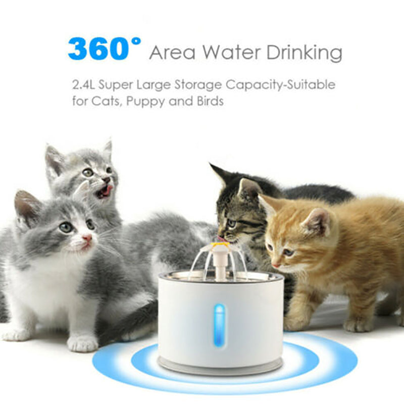 Dog Bowls, Feeders & Waterers: LED Pet Water Fountain 24L Automatic Drinking Dispenser for Cats and Dogs