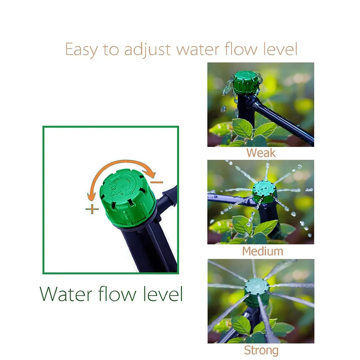 Adjustable Irrigation Misting Dripper 360-degree Sprinkler Drip Watering Tool - Black