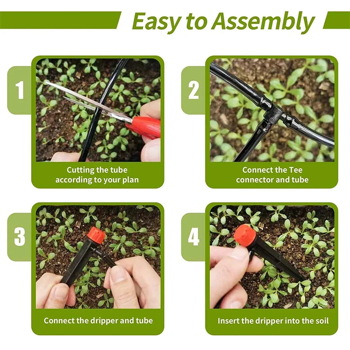 Adjustable Irrigation Misting Dripper 360-degree Sprinkler Drip Watering Tool - Black