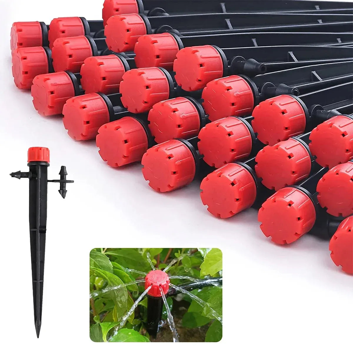 Adjustable Irrigation Misting Dripper 360-degree Sprinkler Drip Watering Tool - Black
