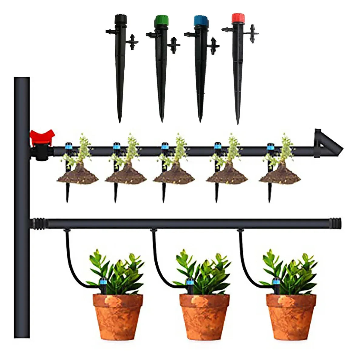 Adjustable Irrigation Misting Dripper 360-degree Sprinkler Drip Watering Tool - Blue