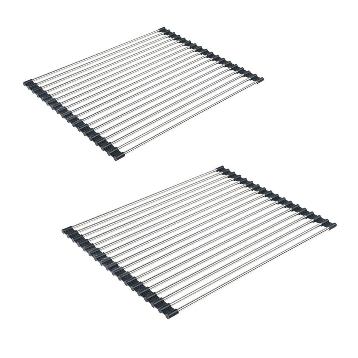 Kitchen Utensils: Multifunctional Stainless Steel Draining Rack Folding Sink Organizer for Kitchen - 580 x 400mm