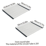 Kitchen Utensils: Multifunctional Stainless Steel Draining Rack Folding Sink Organizer for Kitchen - 580 x 400mm