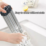 Kitchen Utensils: Multifunctional Stainless Steel Draining Rack Folding Sink Organizer for Kitchen - 580 x 400mm