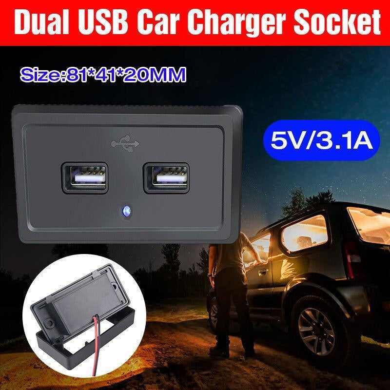 Automotive Parts: Dual USB Car Charger Socket Panel 5V 3.1A 12V 24V for Car RV Motorcycle