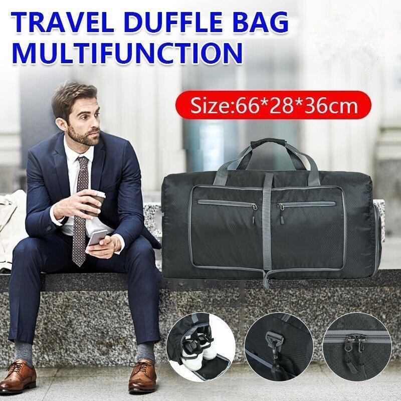 Duffel Bags: 70L Large Travel Duffle Bag Foldable Waterproof Gym Bag with Shoe Compartment