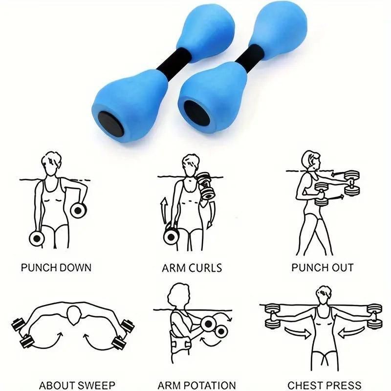 2-Piece Blue Aquatic Exercise Dumbbell Pair