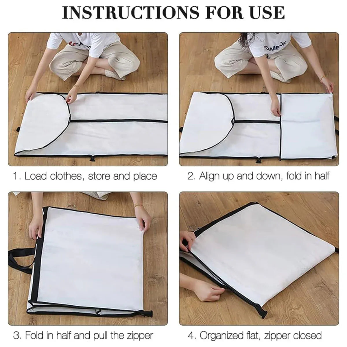 Clothes Dustproof Cover Foldable Moisture-Proof For Household Dress Suit Storage - White