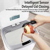 Automatic Bins: Sensor Trash Bin Touchless 16L White Automatic Motion Kitchen Rubbish Can