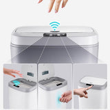 Automatic Bins: Sensor Trash Bin Touchless 16L White Automatic Motion Kitchen Rubbish Can
