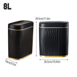 Automatic Bins: Sensor Trash Can 8L Narrow Black Smart Bin Touchless Bathroom Toilet Waste Bin