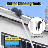 Toilet Brushes & Holders: Gutter Cleaning Brush Roofing Tool with Pole 208cm for Long Splicing Gutter