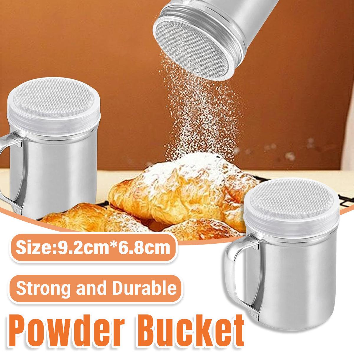 Bakeware & Accessories: Stainless Steel Powder Shaker Mesh Sugar Flour Dispenser Spice Baking Tool