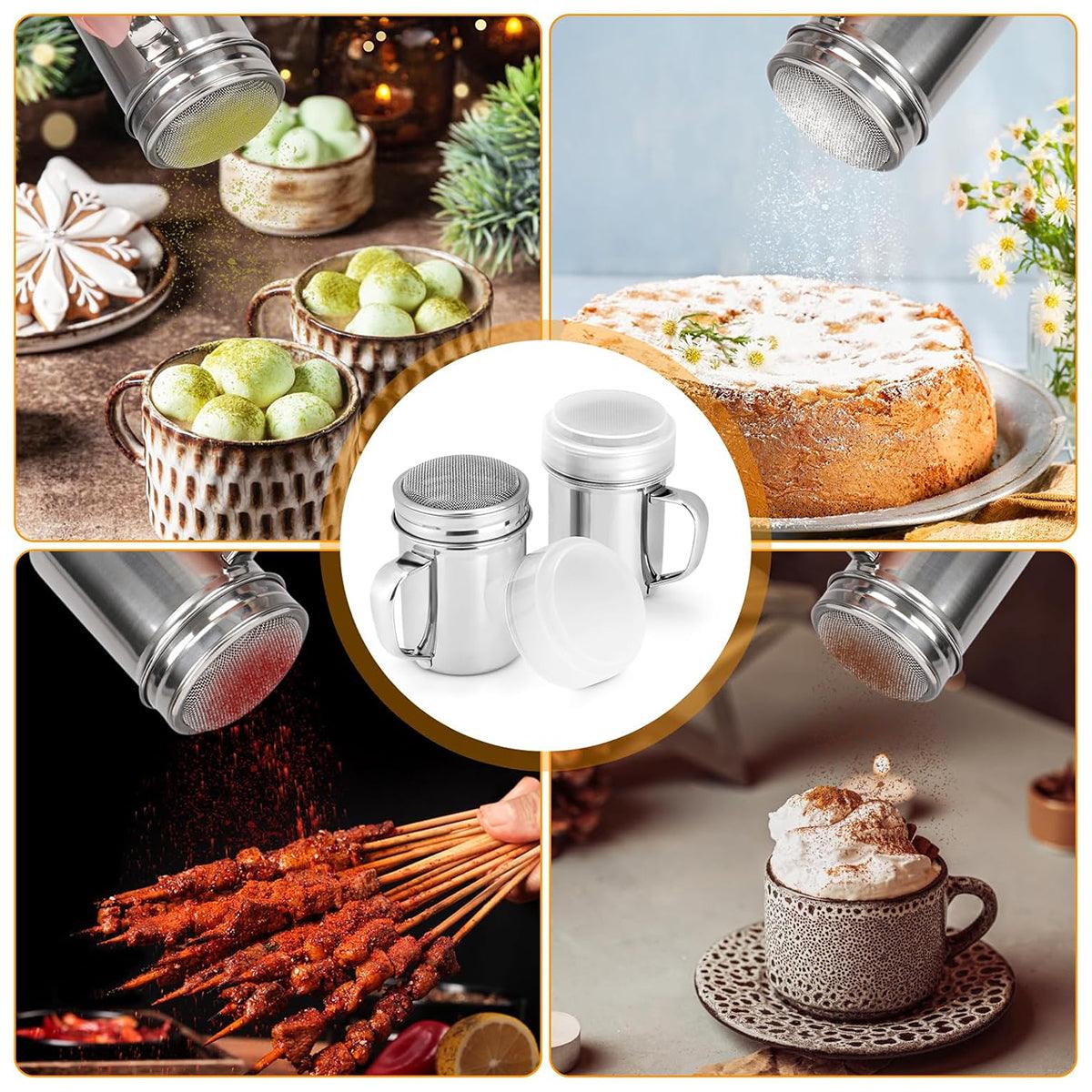 Bakeware & Accessories: Stainless Steel Powder Shaker Mesh Sugar Flour Dispenser Spice Baking Tool