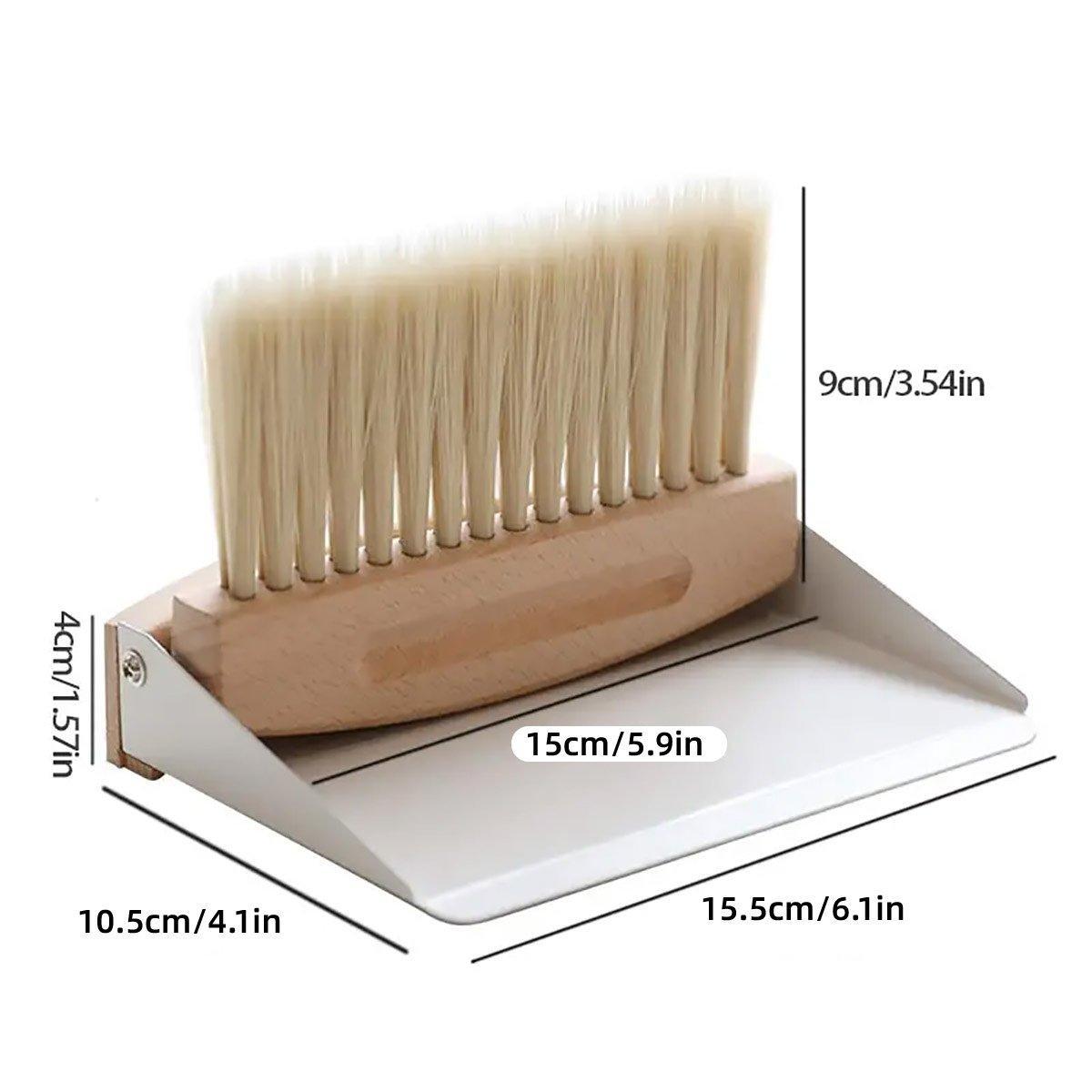 Commercial Cleaning Equipment: Mini White Brush Broom with Dustpan Car Desk Table Keyboard Cleaning Portable