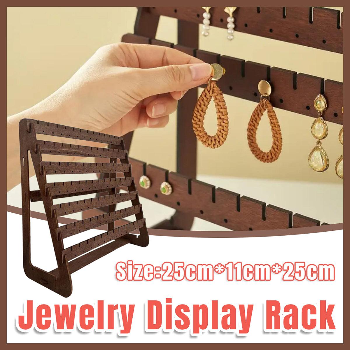Jewellery Making Kits: Vintage Wooden Earring Holder Jewelry Display Stand Organizer for Earrings