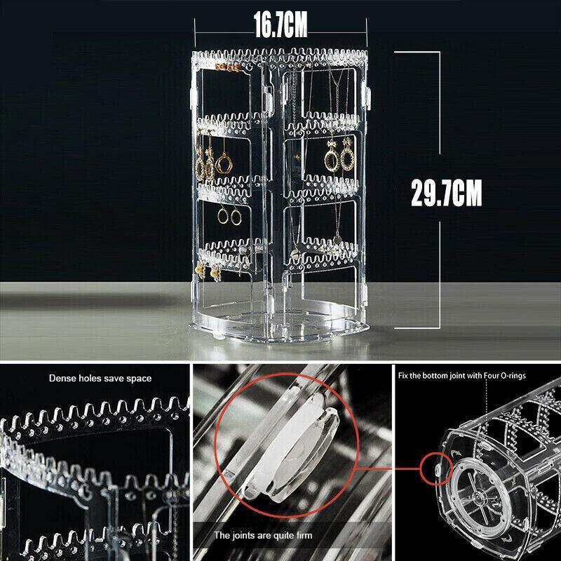 360-Degree Rotating Earring Holder Jewellery Rack Display Stand Organizer