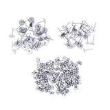Women's Jewellery: 50/100/200PCS Earring Stud Posts Pads+Nut Backs Silvery Surgical Steel DIY Craft 8MM - 50PCS (50xpads&50xbacks)