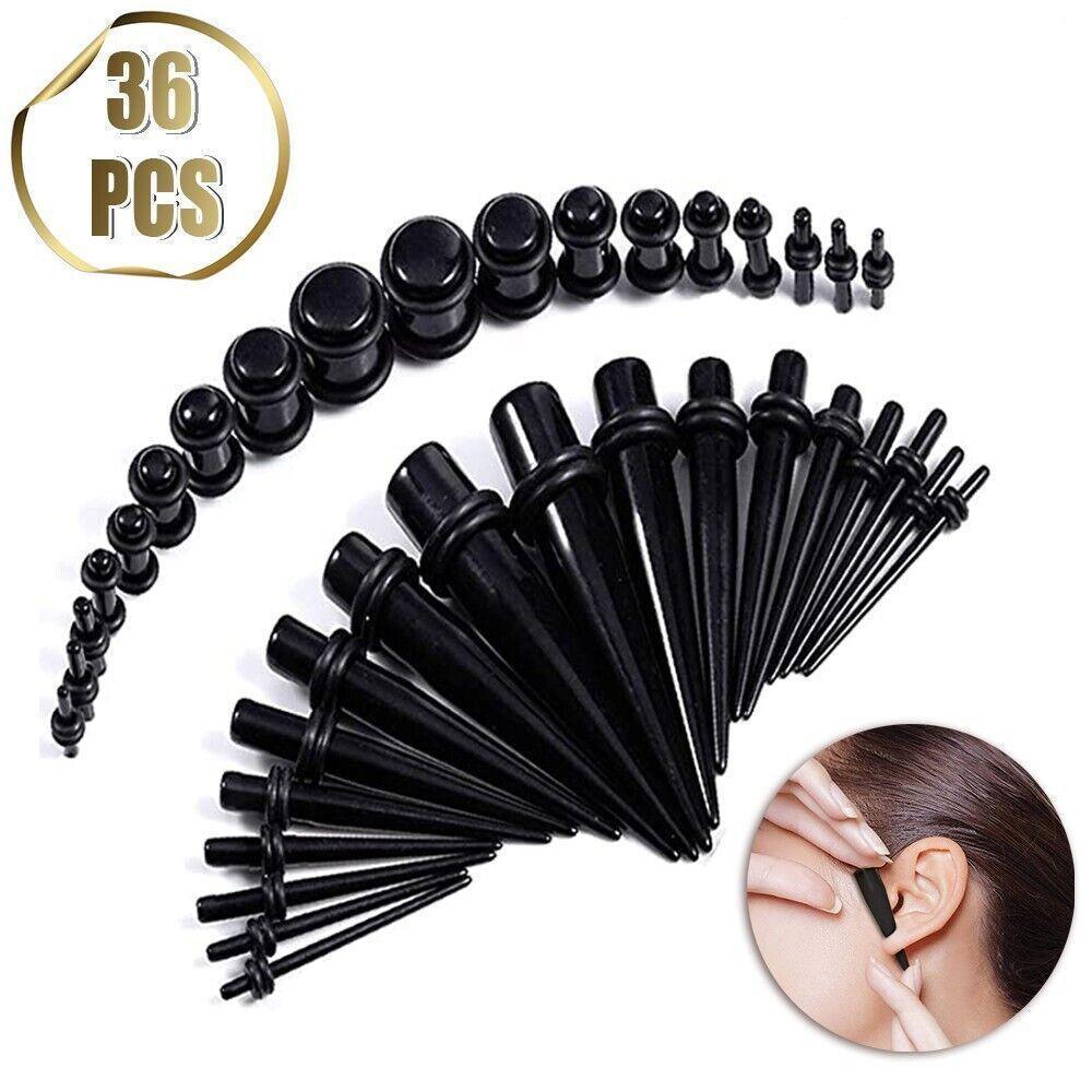 Men's Jewellery: 36Pcs Ear Stretching Kit Plug Set Stretch Ear Taper Stretcher Expander Tapers Au