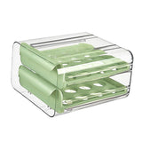 Double Layer Green Egg Storage Carton Drawer Fridge Organizer for Kitchen Use