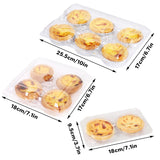 100PCS Transparent Plastic Egg Tart Box Disposable Bakery Packing Container - 9.5x18cm
