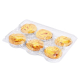 100PCS Transparent Plastic Egg Tart Box Disposable Bakery Packing Container - 9.5x18cm