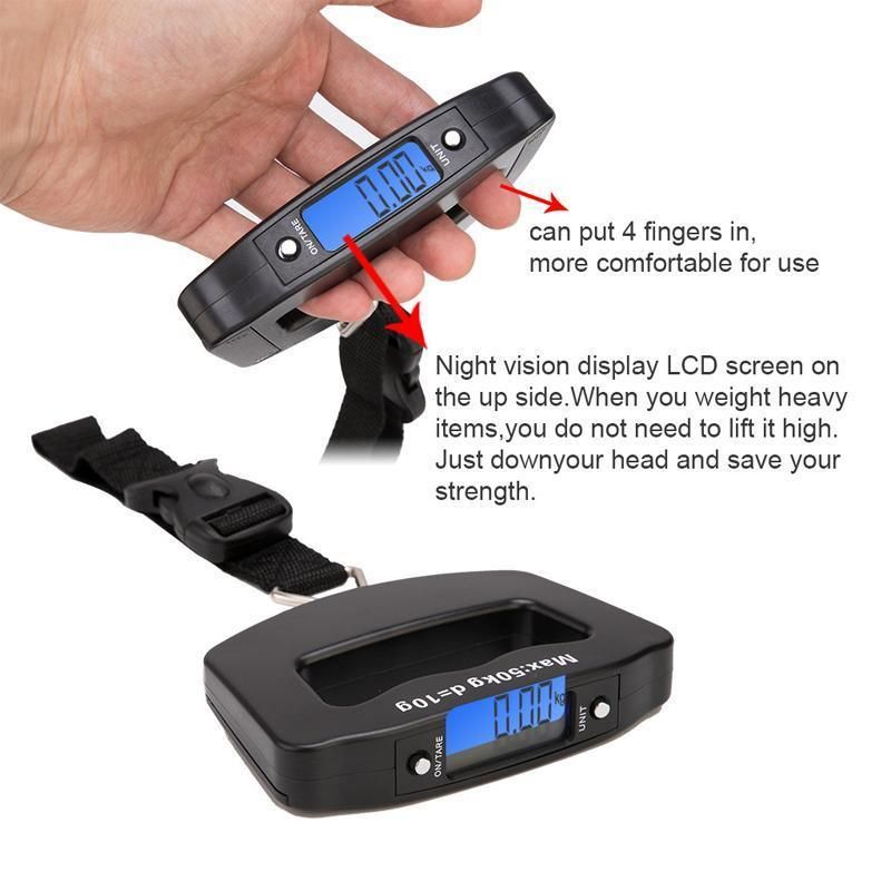 Digital Hanging Luggage Scale, Portable Travel Suitcase Weighing Scale - 1 Pc