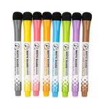 8 Colours Dry Erase Whiteboard Markers Set with Built-in Eraser Tips