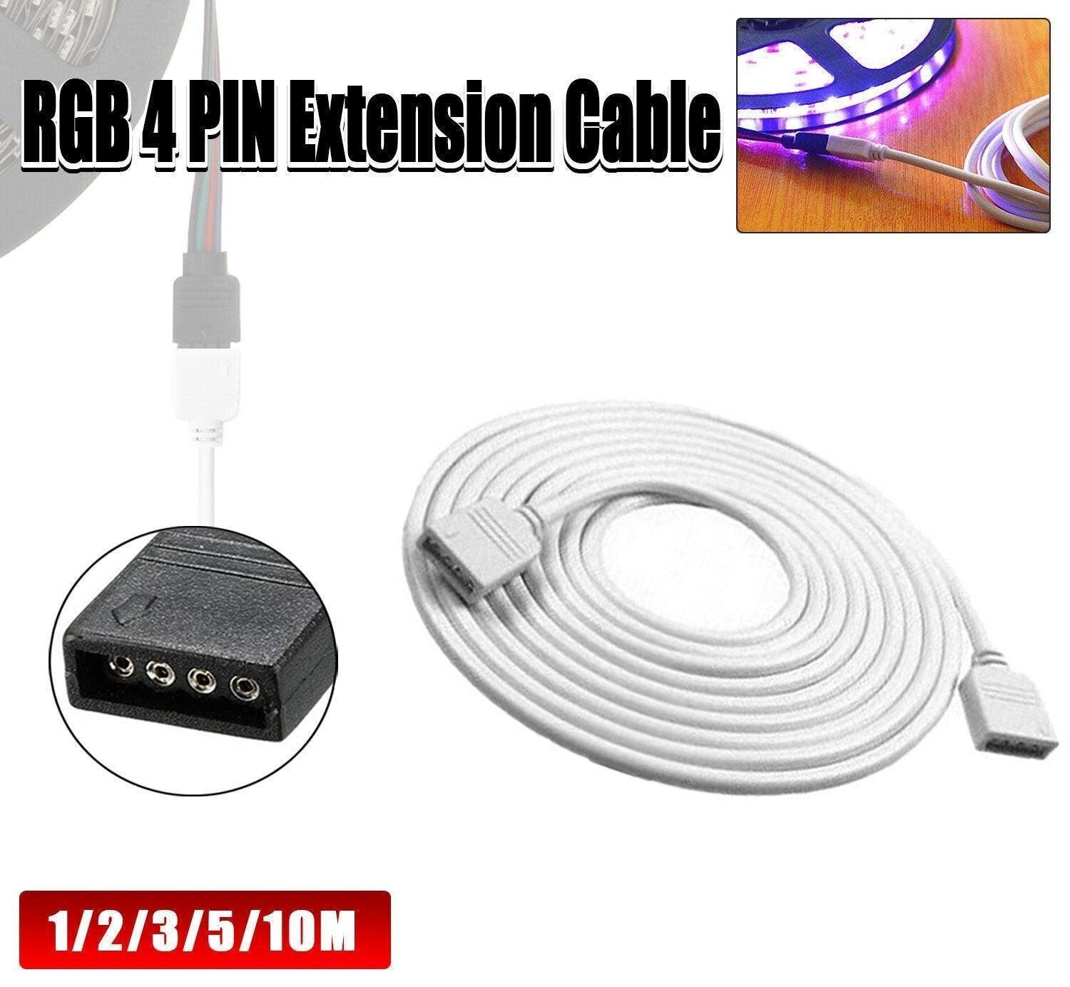 Power & Electrical Supplies: 1-10M White LED RGB Light Strip Extension Cord Cable Lead Connector 4 Pin - 3M