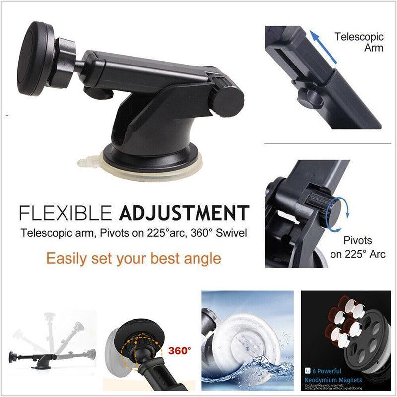 Laptop Stands: 360 Degree Car Phone Holder Telescopic Mount for Dashboard and Windshield Use