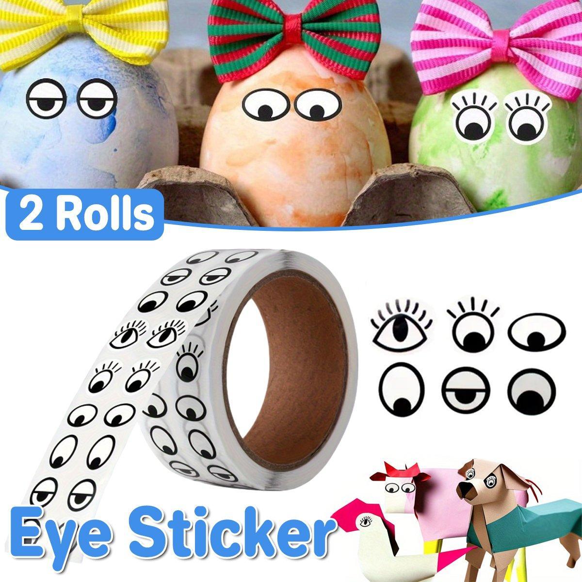 Arts & Crafts: 2 Rolls Cartoon Eye Stickers Self-Adhesive DIY Craft Paper for Handmade Projects