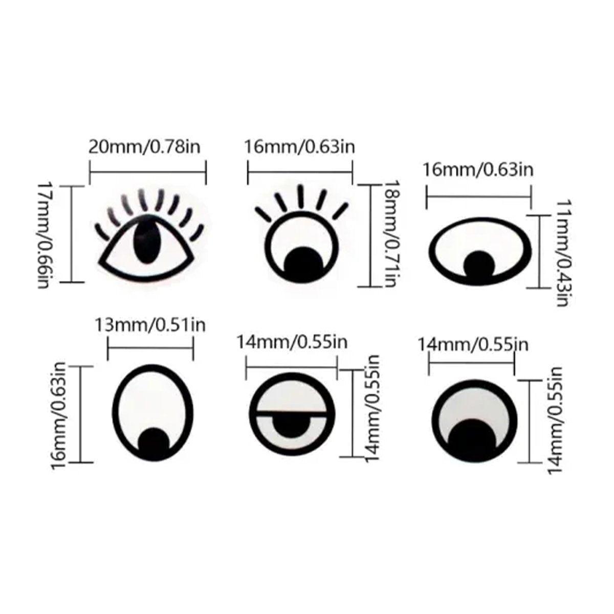 Arts & Crafts: 2 Rolls Cartoon Eye Stickers Self-Adhesive DIY Craft Paper for Handmade Projects