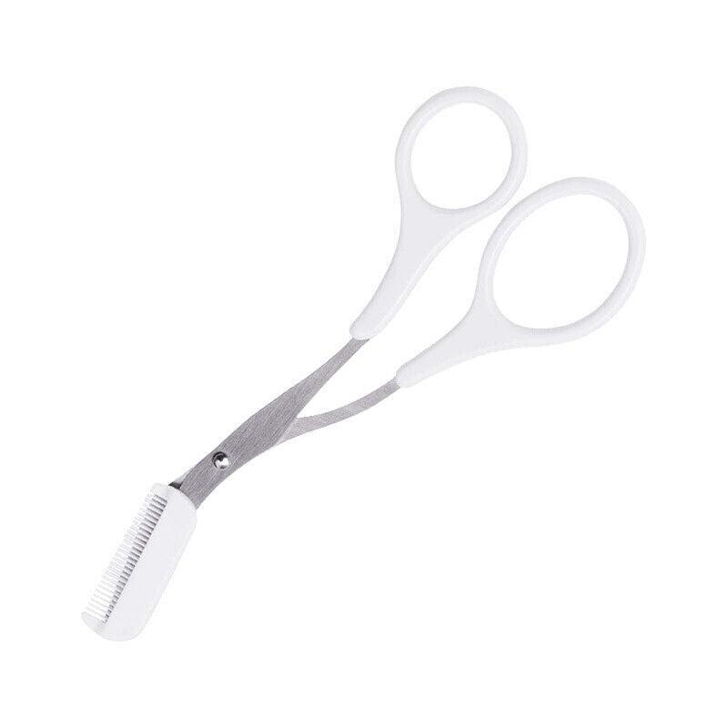 Shaving & Grooming: Eyebrow Scissors with Comb Stainless Steel Makeup Trimmer Beauty Tool 3 Colours - Black (Eyebrow Razor + Scissor)