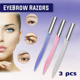 3 Piece Eyebrow Razor Kit for Women Facial Hair Removal and Brow Shaping