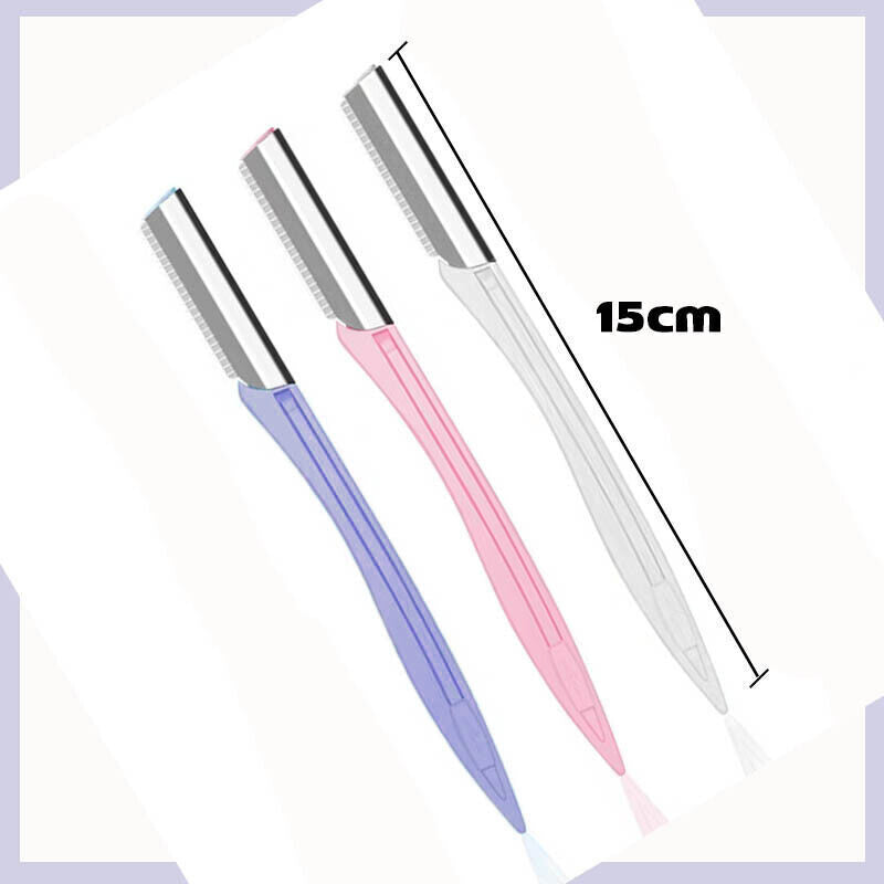 Makeup Brushes: 3 Piece Eyebrow Razor Kit for Women Facial Hair Removal and Brow Shaping