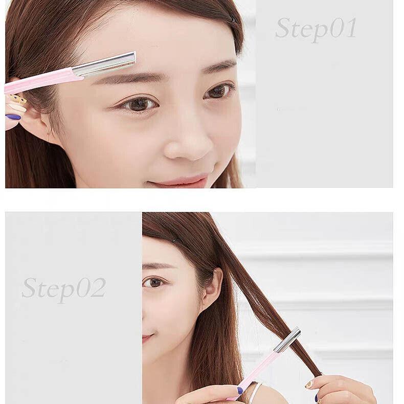 Makeup Brushes: 3 Piece Eyebrow Razor Kit for Women Facial Hair Removal and Brow Shaping