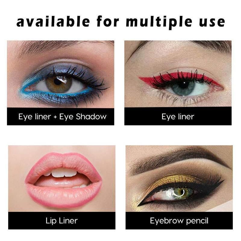 12 Pcs Coloured Eyeliner Pencil Set, Retractable Eye Makeup Pencils in Assorted Colours