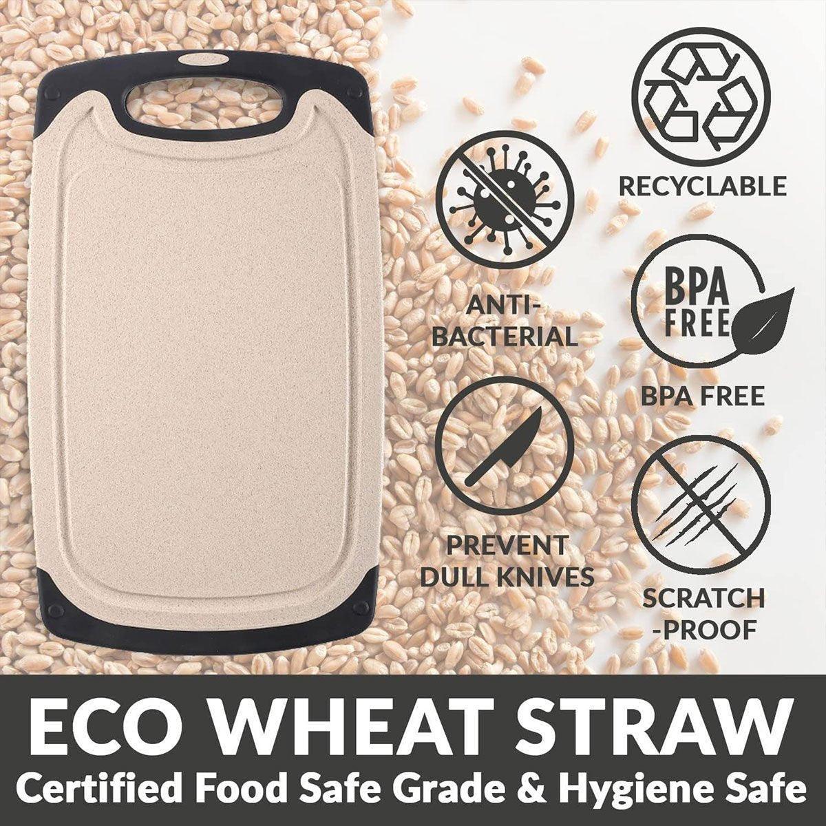 Kitchen Utensils: 3PCS Wheat Straw Cutting Board Kitchen Chopping Board for Vegetables Meat Fruit