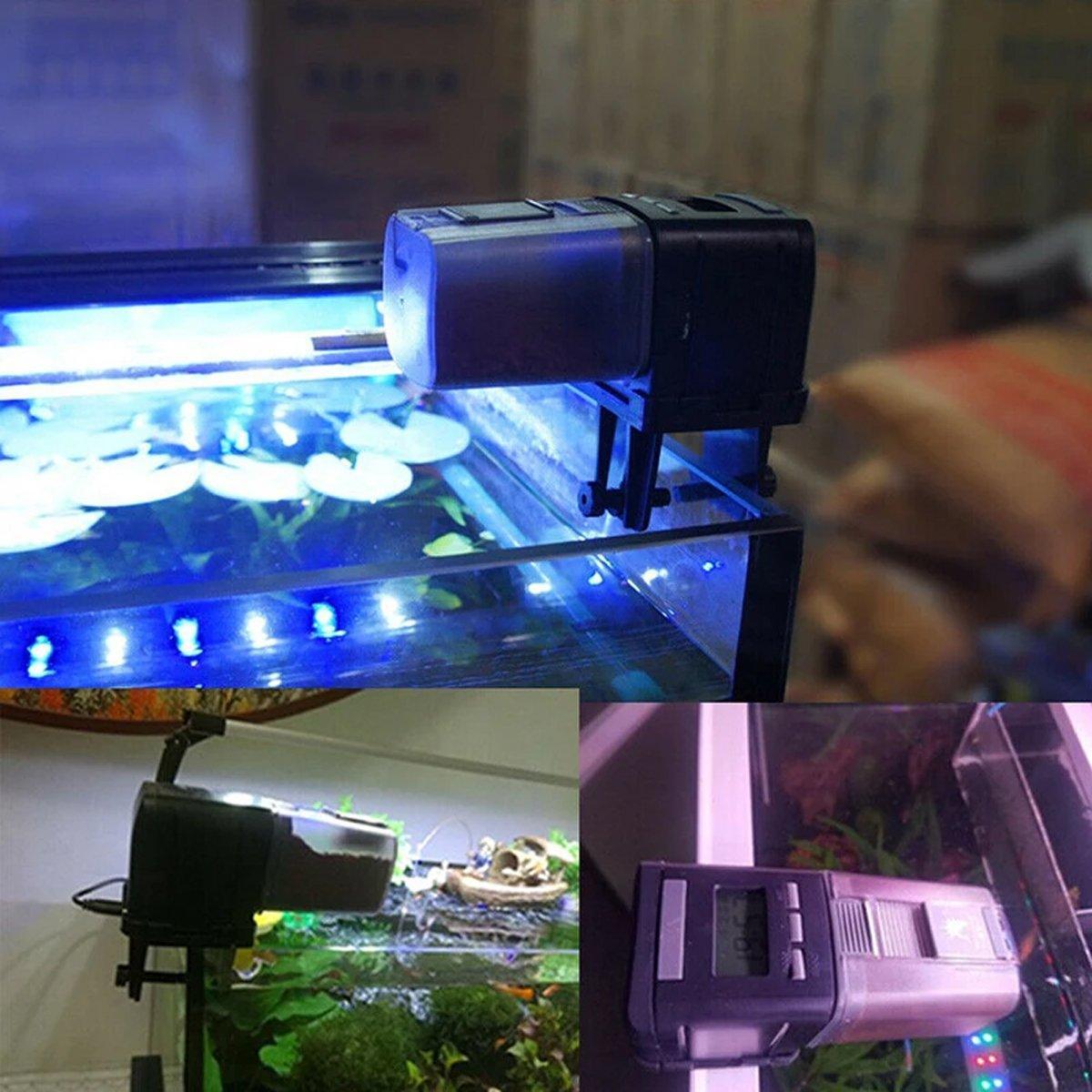 Cat Bowls, Feeders & Waterers: Automatic Fish Feeder Intelligent Timing Aquarium Large Capacity Food Dispenser