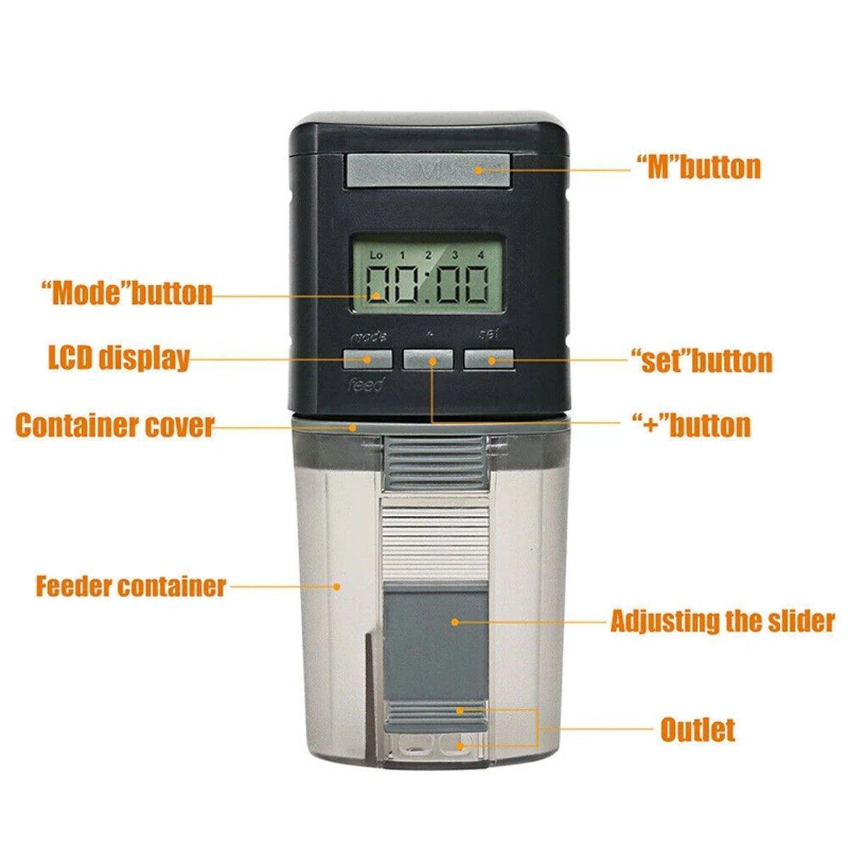 Cat Bowls, Feeders & Waterers: Automatic Fish Feeder Intelligent Timing Aquarium Large Capacity Food Dispenser