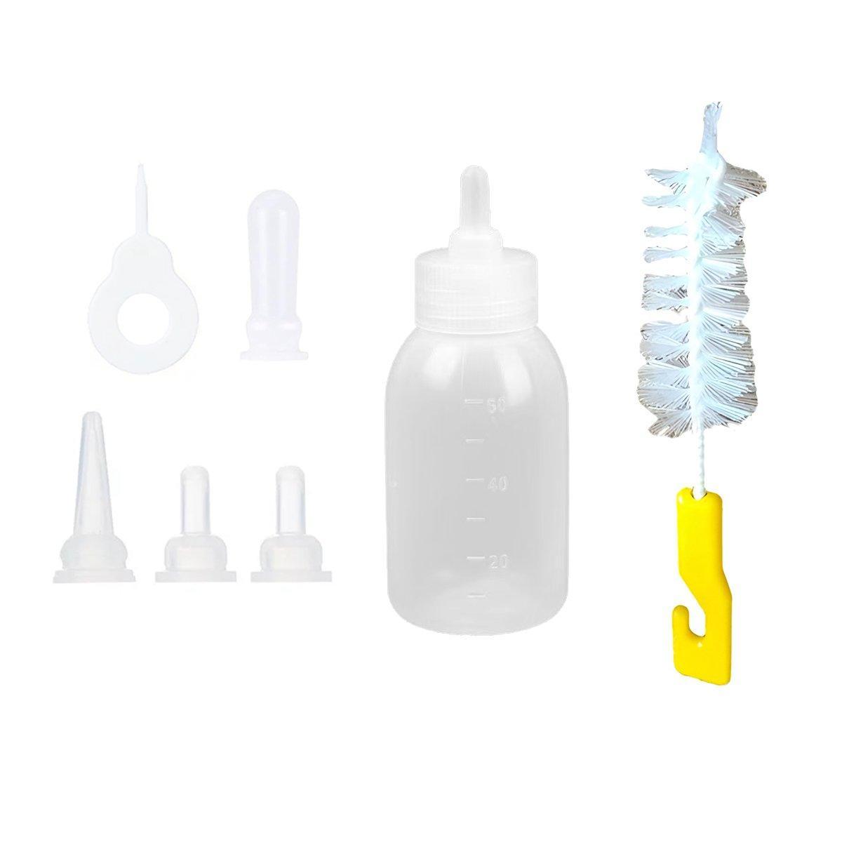 Cat Bowls, Feeders & Waterers: Puppy Kitten Feeding Bottle Set Pet Dog Cat Bady Nursing Water Milk Feeder 60ML