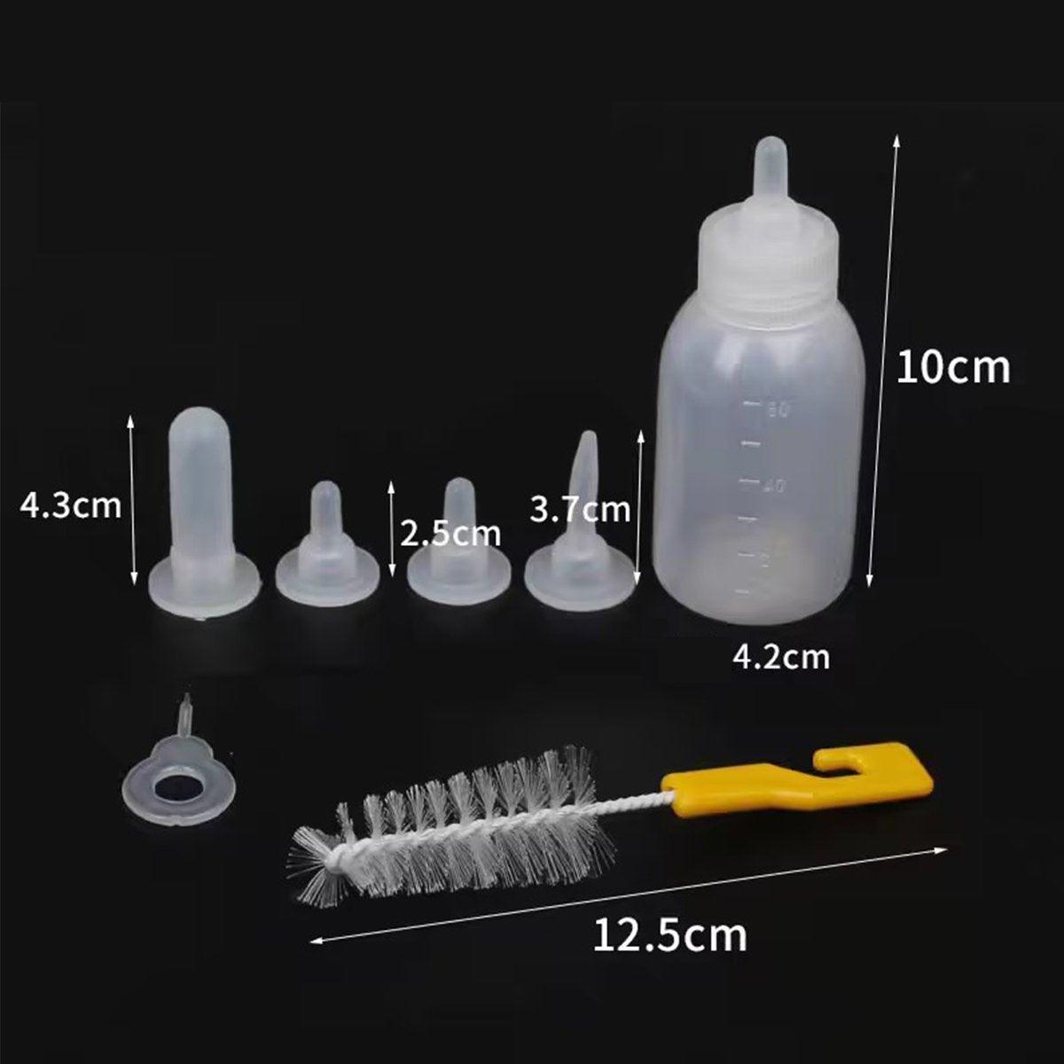 Cat Bowls, Feeders & Waterers: Puppy Kitten Feeding Bottle Set Pet Dog Cat Bady Nursing Water Milk Feeder 60ML