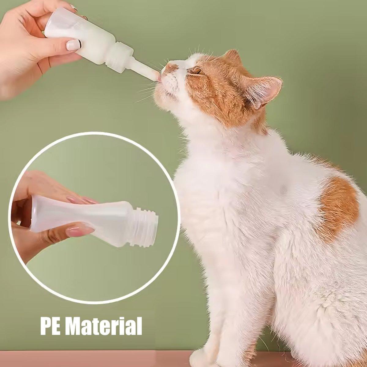 Cat Bowls, Feeders & Waterers: Puppy Kitten Feeding Bottle Set Pet Dog Cat Bady Nursing Water Milk Feeder 60ML