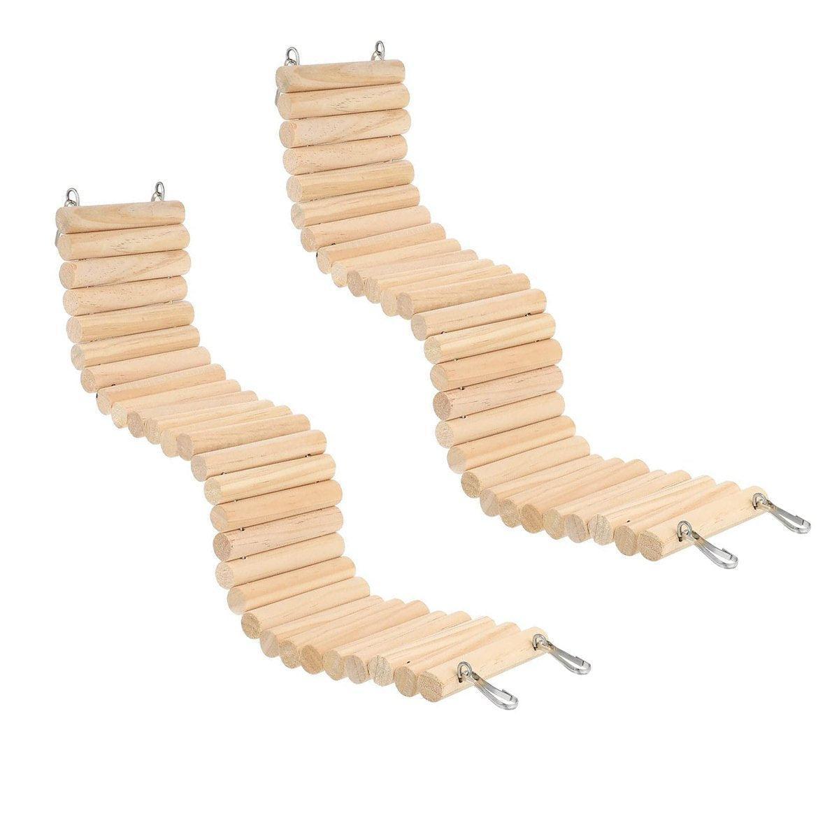 Small Animal Habitats & Cages: Wooden Hamster Toy Furniture Small Fence Climbing Stairs Arch Bridge for Pets