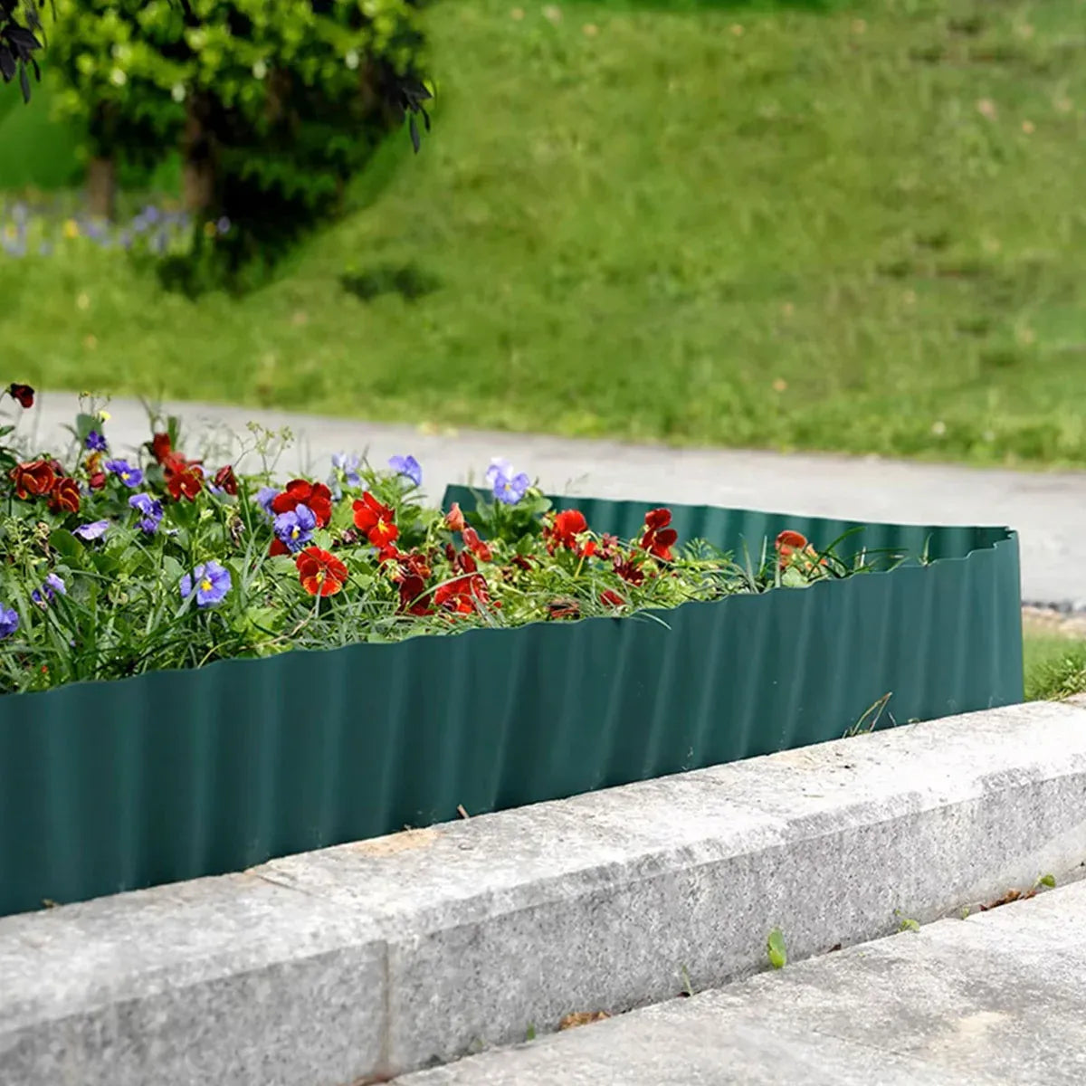 Green Garden Landscape Edging Border Flexible Lawn Fence Roll Outdoor Decor - 20cm