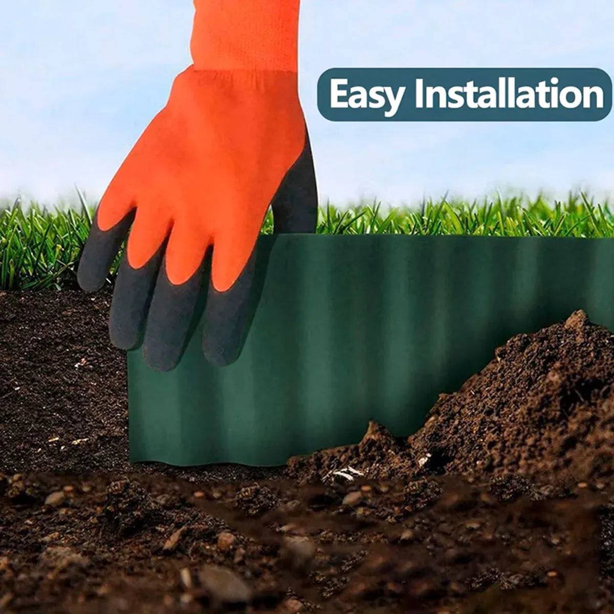 Green Garden Landscape Edging Border Flexible Lawn Fence Roll Outdoor Decor - 20cm