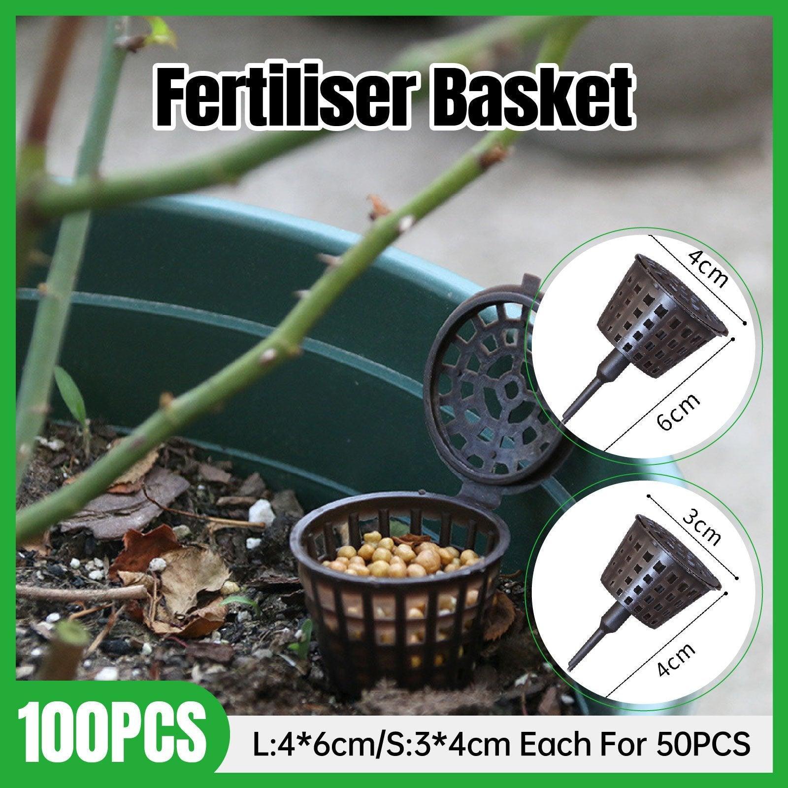 Gardening Tools: 100x Plastic Fertilizer Baskets with Lid Balcony Gardening Tools Bonsai Supplies