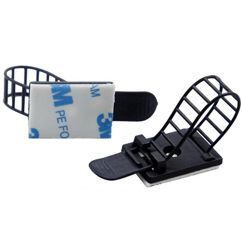 Cable Management: Adjustable Cable Clips Straps Adhesive Cord Management Wire Organizer Black Au