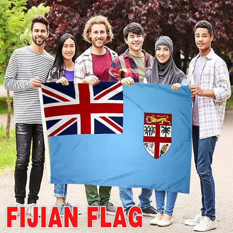 Outdoor Decorations & Lights: Large Fiji Fijian Flag Pacific Island Heavy Duty Outdoor 90 X 150 CM - 3ft x 5ft